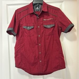 Men's Red Button Down Shirt